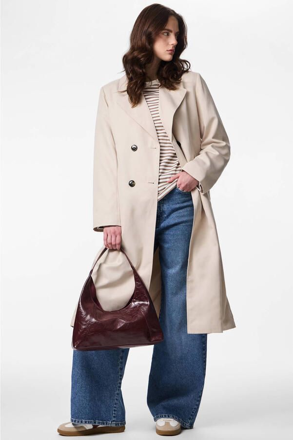 Pieces Regular fit trenchcoat met tailleriem om te strikken model 'SCARLETT'