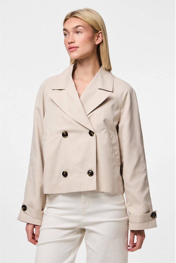 Pieces regular fit trenchcoat met brede reverskraag model 'SCARLETT' - Foto 3