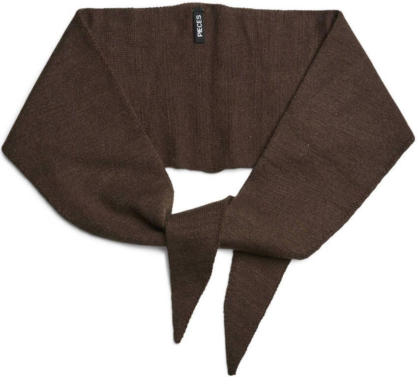 PIECES triangle scarf PCKOMMA donkerbruin - Foto 2