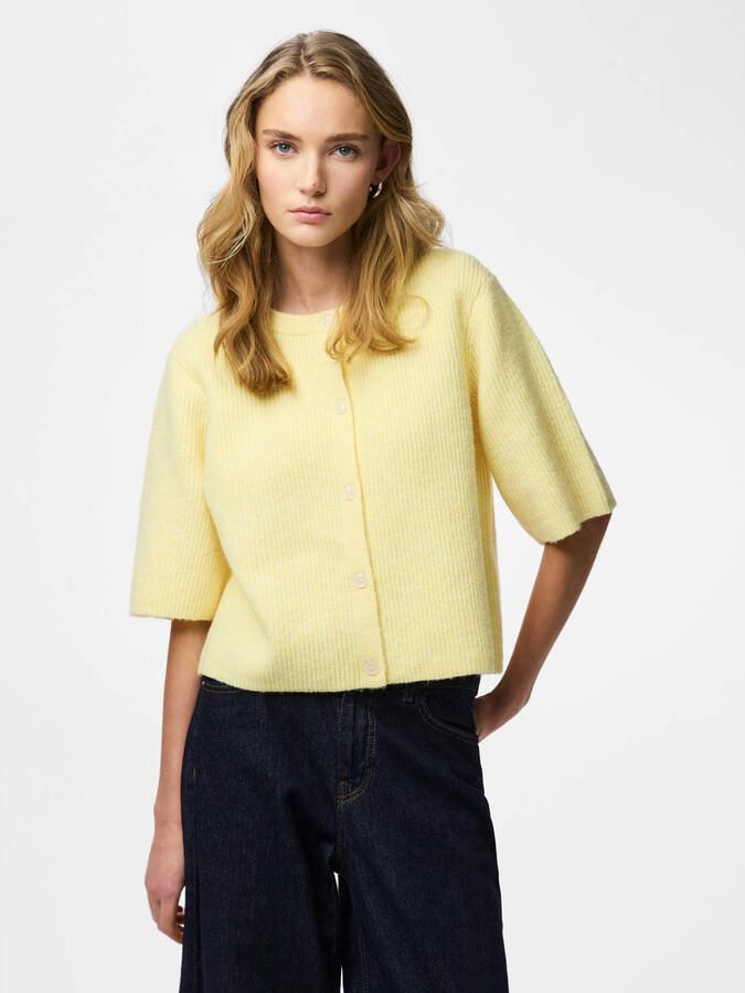 Pieces Boxy fit gebreid jack van ribtricot model 'SILLY' - Foto 2