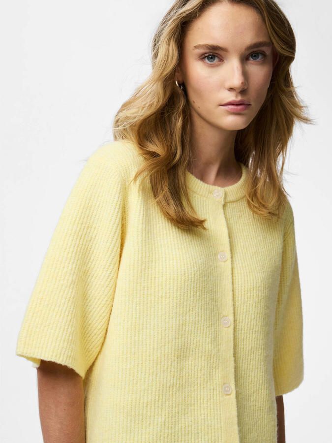 Pieces Boxy fit gebreid jack van ribtricot model 'SILLY' - Foto 3