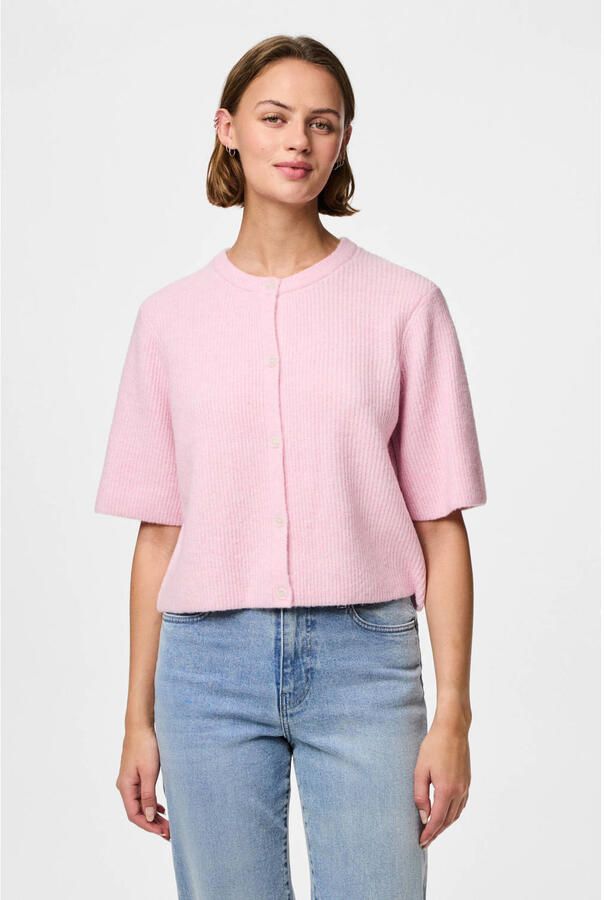 Pieces Boxy fit gebreid jack van ribtricot model 'SILLY'