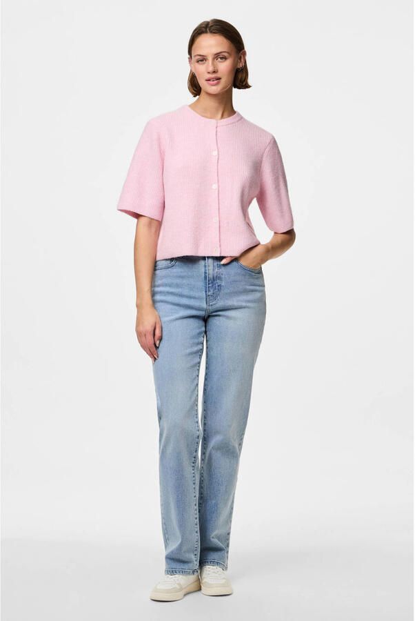 Pieces Boxy fit gebreid jack van ribtricot model 'SILLY' - Foto 2