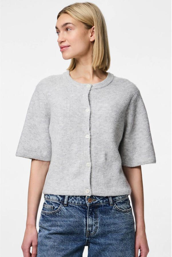 PIECES vest met wol gebreid
