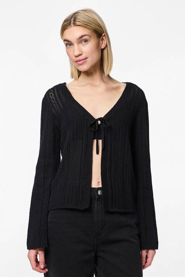 Pieces Comfort fit gebreid jack van zuiver katoen model 'NUKA' - Foto 2