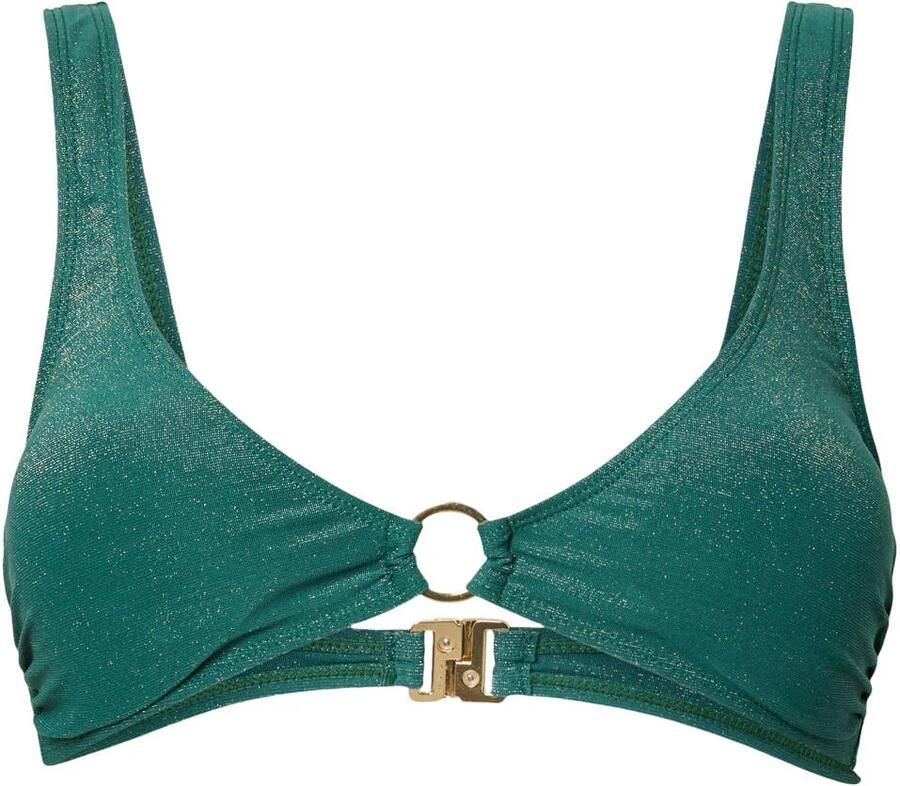 PIECES voorgevormde bikinitop PCLAOMI met lurex groen