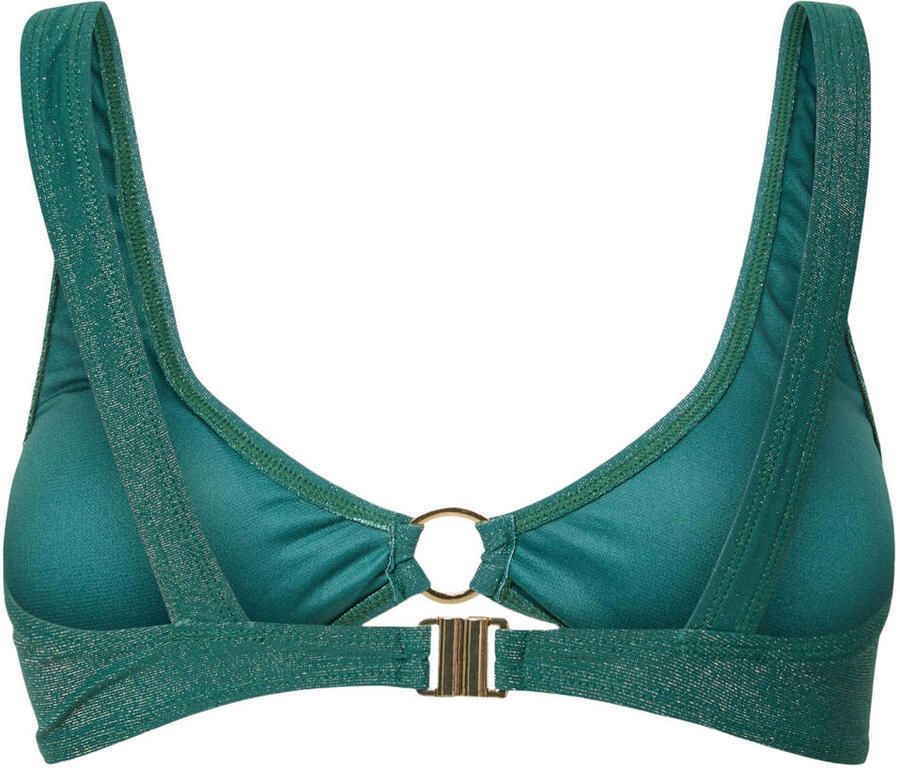 PIECES voorgevormde bikinitop PCLAOMI met lurex groen - Foto 2