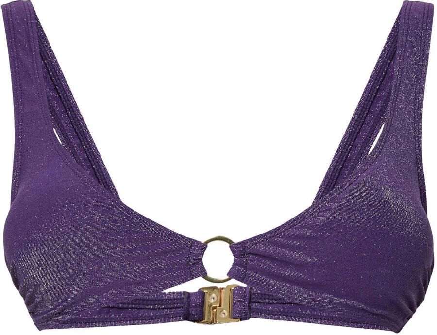 PIECES voorgevormde bikinitop PCLAOMI met lurex paars