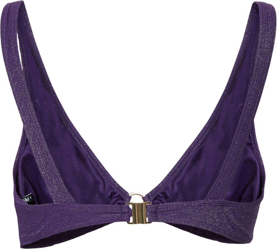 PIECES voorgevormde bikinitop PCLAOMI met lurex paars - Foto 2