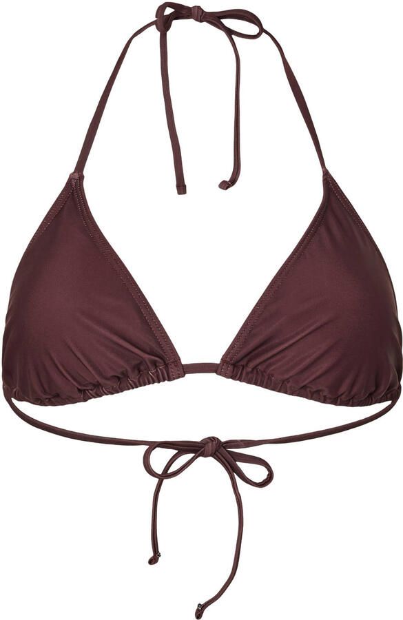 PIECES voorgevormde triangel bikinitop PCBAOMI bruin