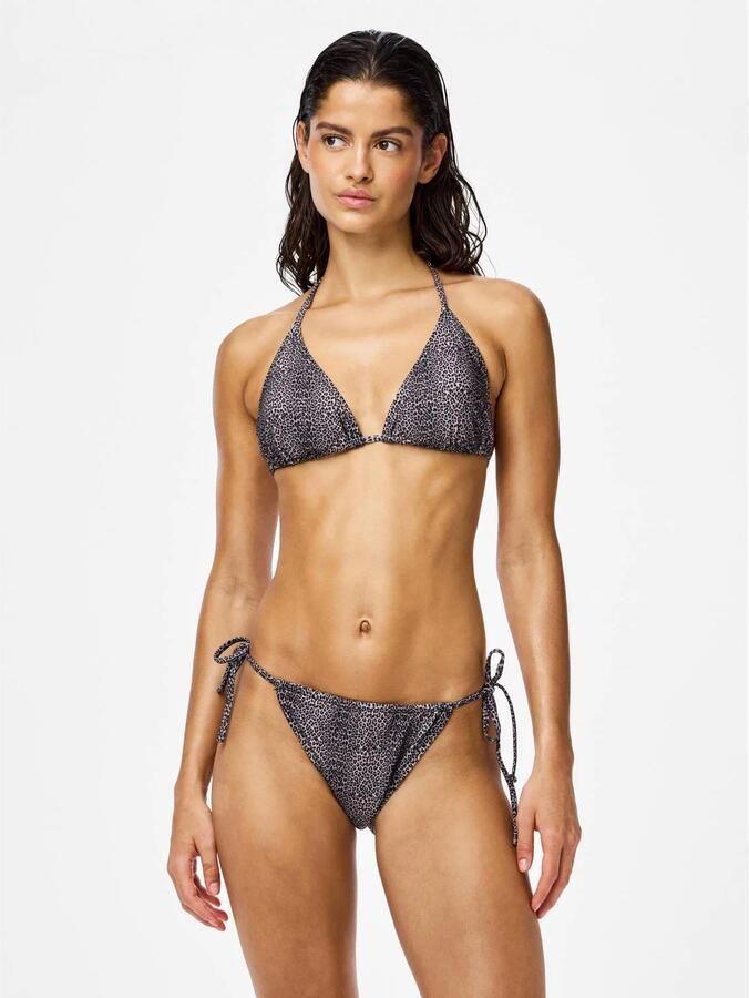PIECES voorgevormde triangel bikinitop PCBAOMI zwart beige