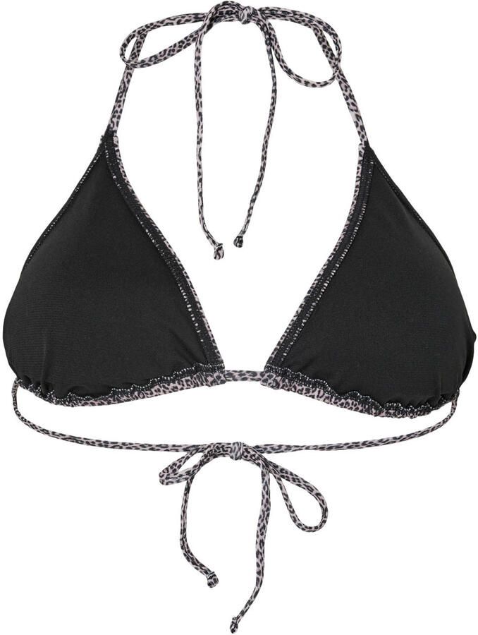 PIECES voorgevormde triangel bikinitop PCBAOMI zwart beige - Foto 2