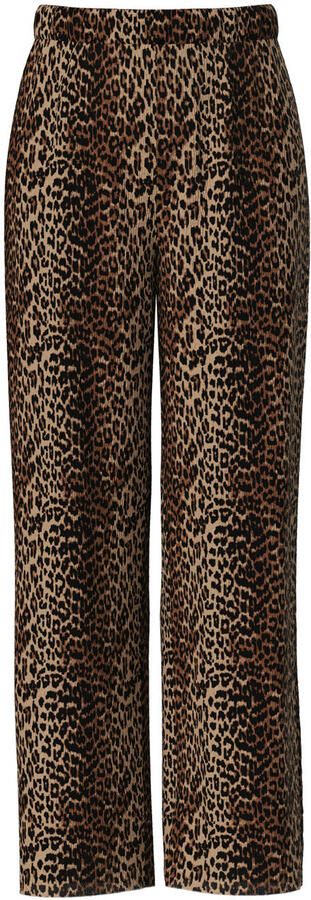 Pieces Wijde broek van crêpe afwerking model 'FLORA'