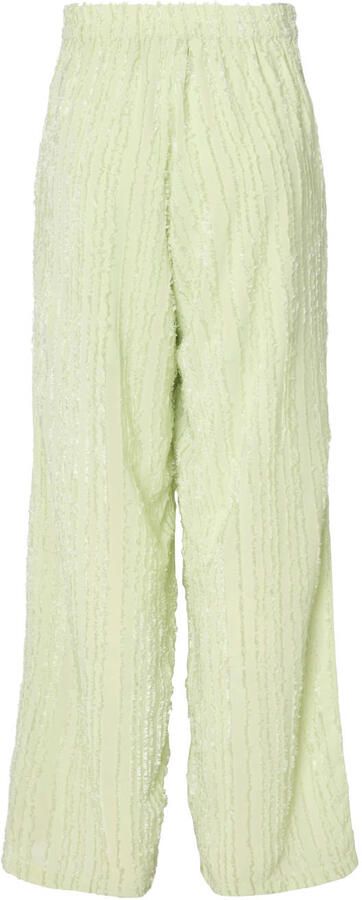 PIECES wide leg high waist broek limegroen