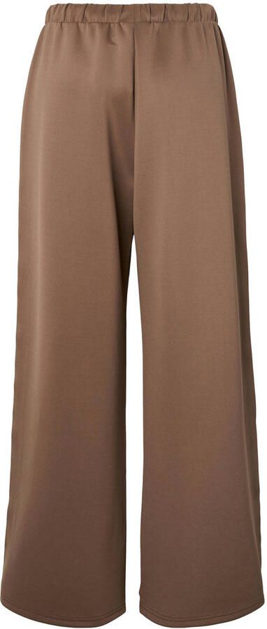 PIECES wide leg high waist casual broek bruin
