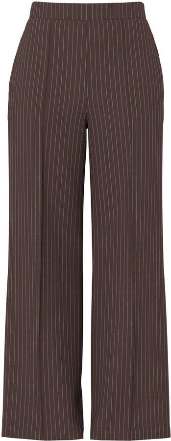 PIECES wide leg palazzo broek met krijtstreep bruin