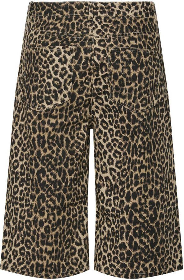 PIECES wide leg regular waist denim short bruin - Foto 3