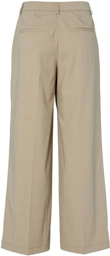 PIECES wide leg regular waist pantalon grijsbruin - Foto 3