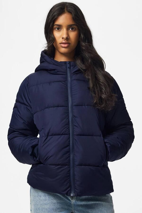 PIECES winterjas donkerblauw
