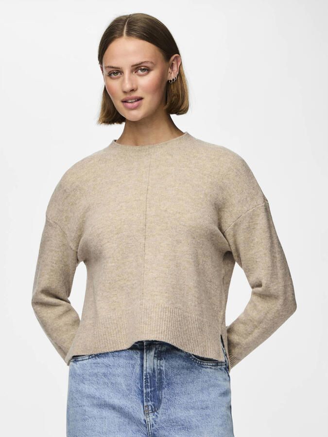 Pieces Gebreide trui PCMALOU LS O-NECK CUTLINE KNIT NOOS BC - Foto 2