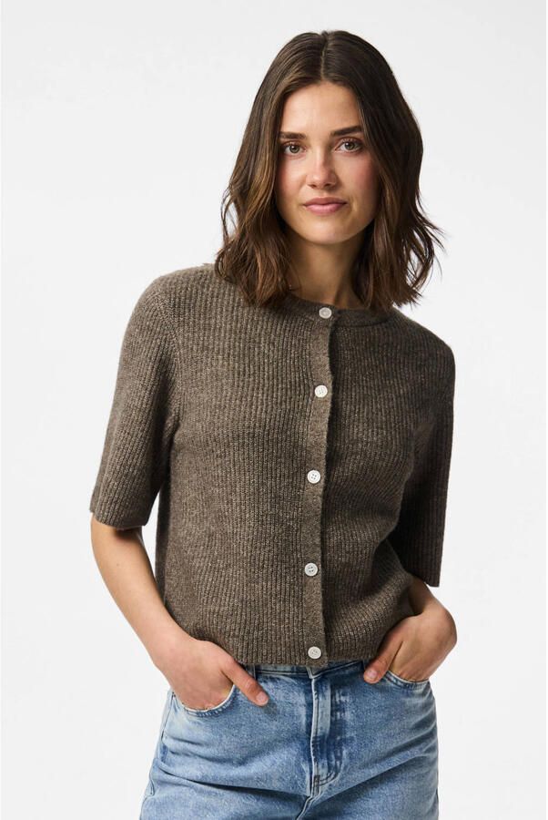 Pieces Boxy fit gebreid jack van ribtricot model 'SILLY'