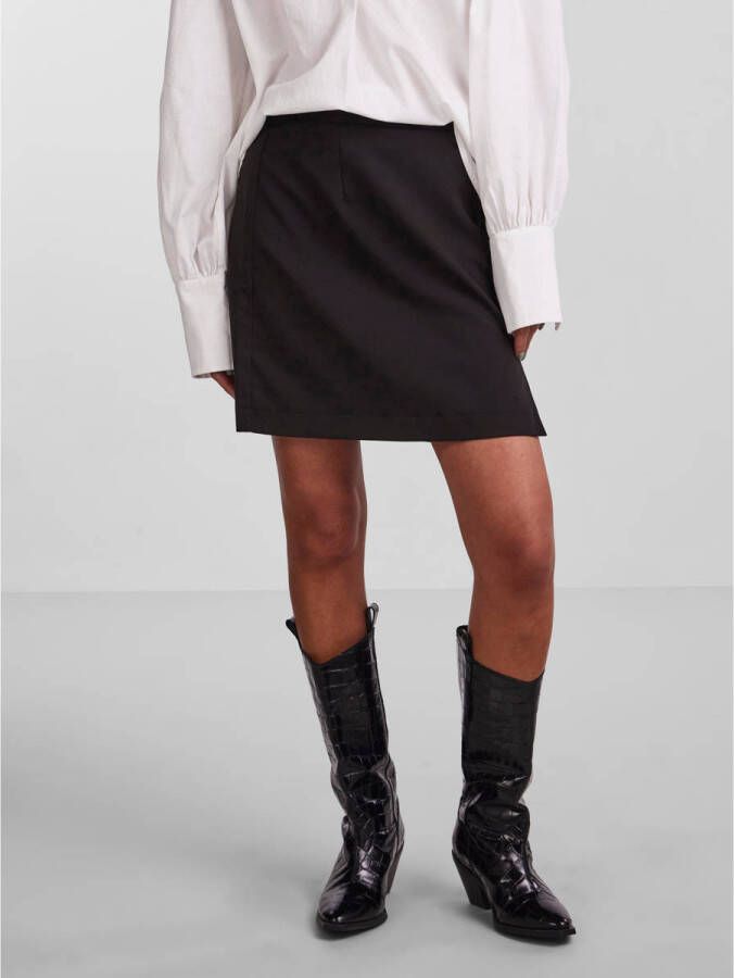 Pieces Minirok met zijsplit model 'THELMA'