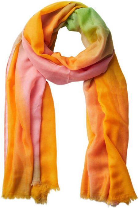 PIECES sjaal PCBATRINA met tie-dye print oranje