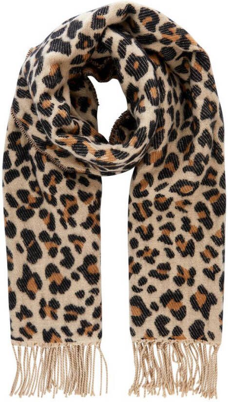 Pieces Beige Acryl Sjaal Herfst Winter Collectie Multicolor Dames