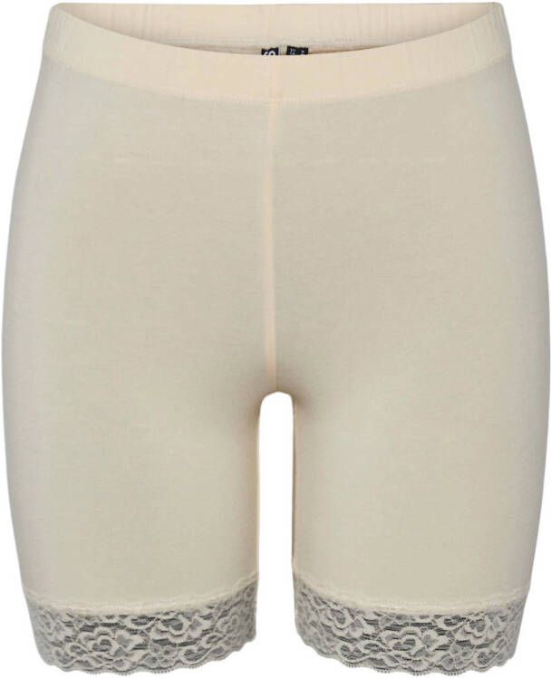 PIECES slim fit short PCKIKI ecru