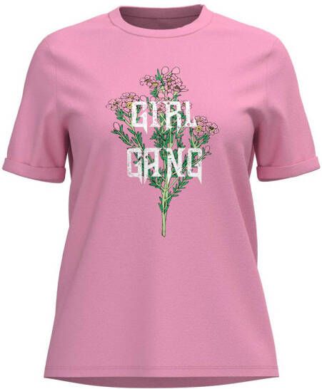 PIECES T-shirt PCRIA met printopdruk roze