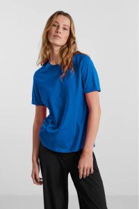PIECES T-shirt PCRIA van biologisch katoen blauw