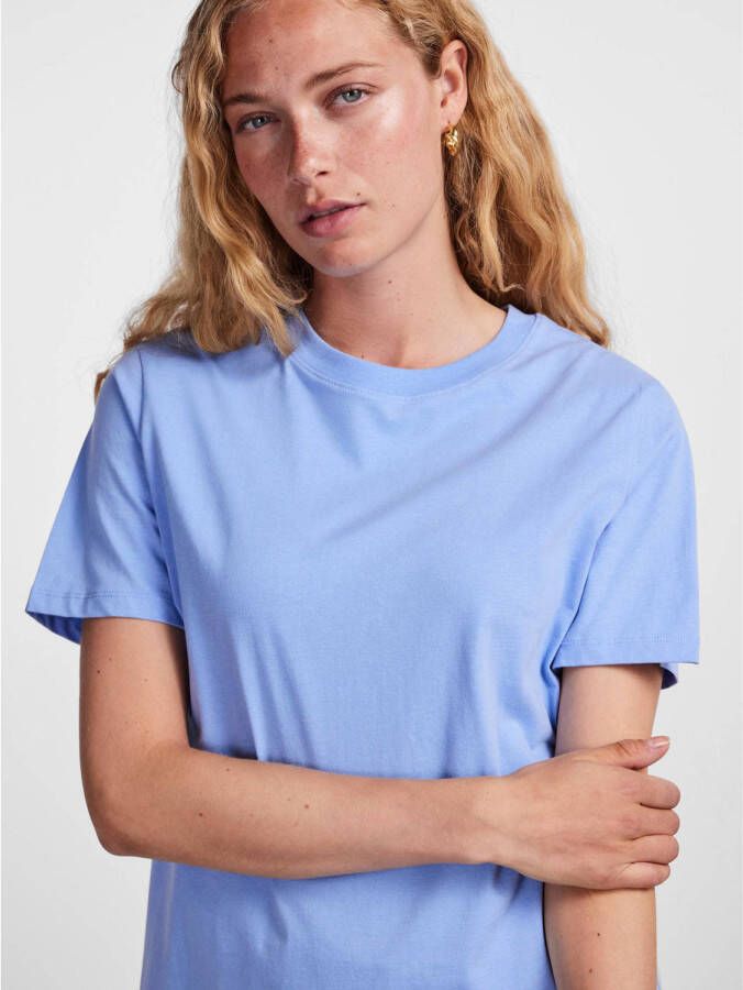 PIECES T-shirt PCRIA van katoen lichtblauw
