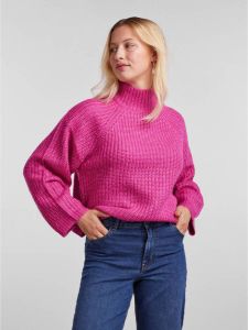 Pieces Pcnell LS High Neck Knit Noos Roze Dames