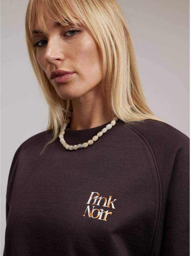Pink Noir katoenen sweater met backprint bruin - Foto 3