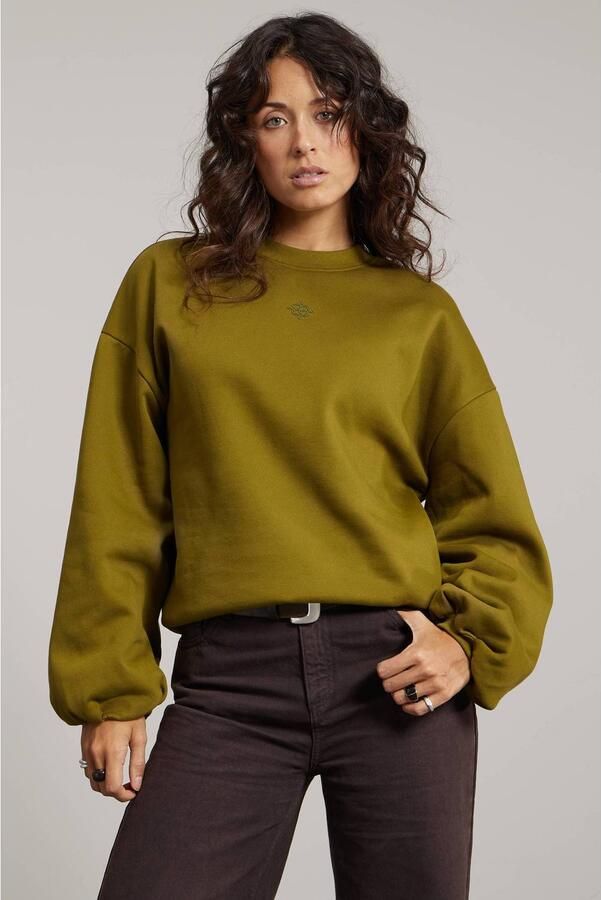 Pink Noir katoenen sweater met backprint groen