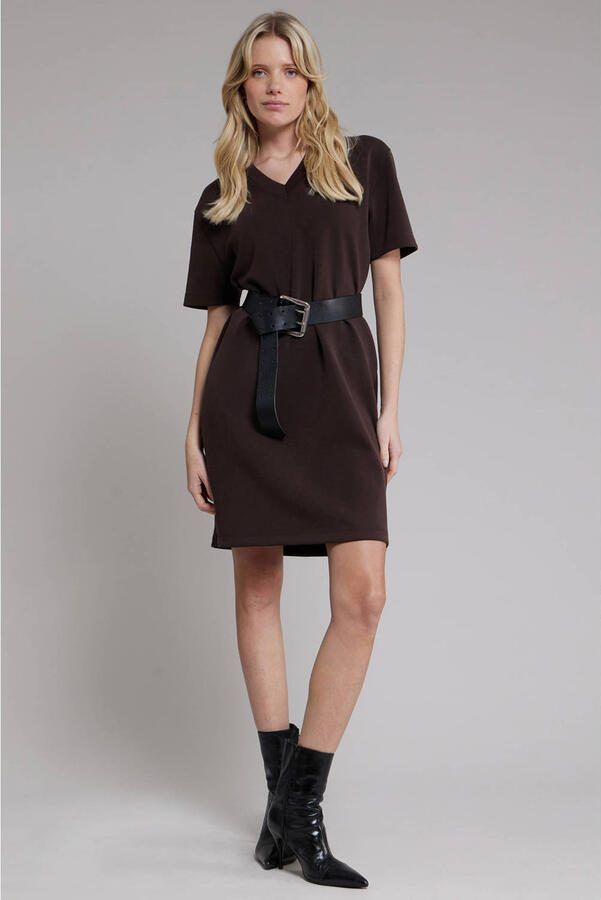 Pink Noir korte T-shirtjurk donkerbruin - Foto 3