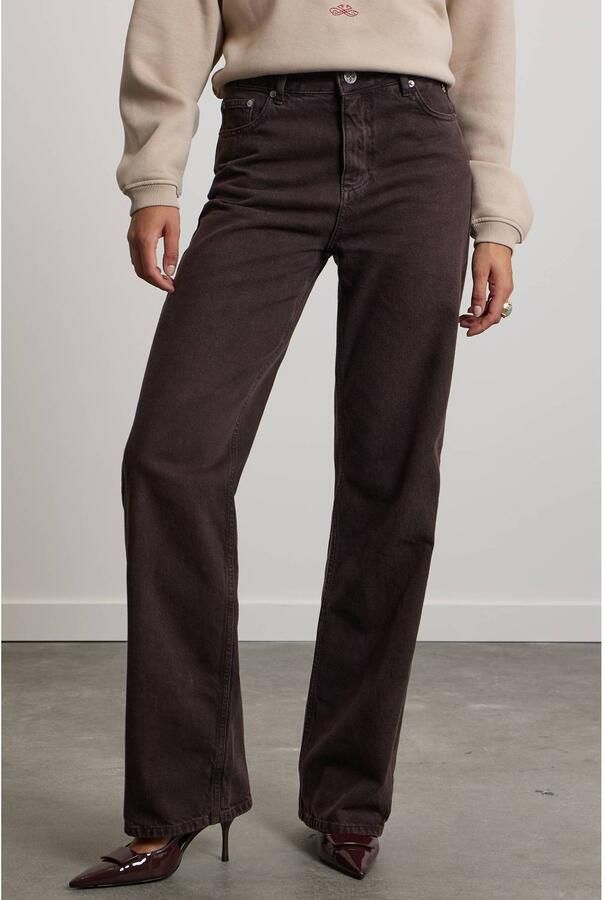 Pink Noir straight leg broek bruin