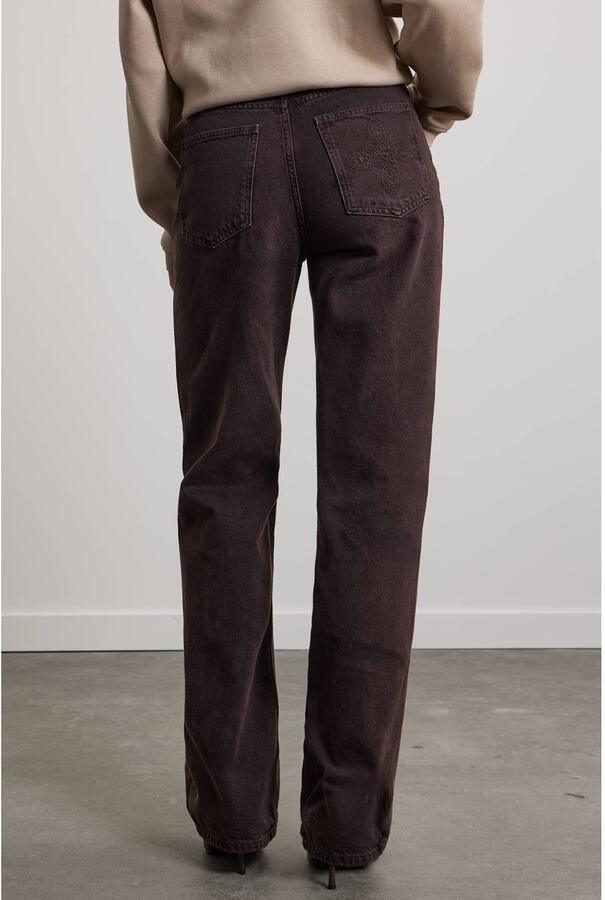 Pink Noir straight leg broek bruin - Foto 3