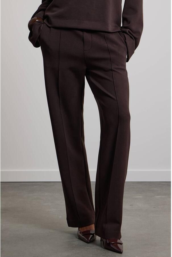 Pink Noir straight leg casual broek donkerbruin