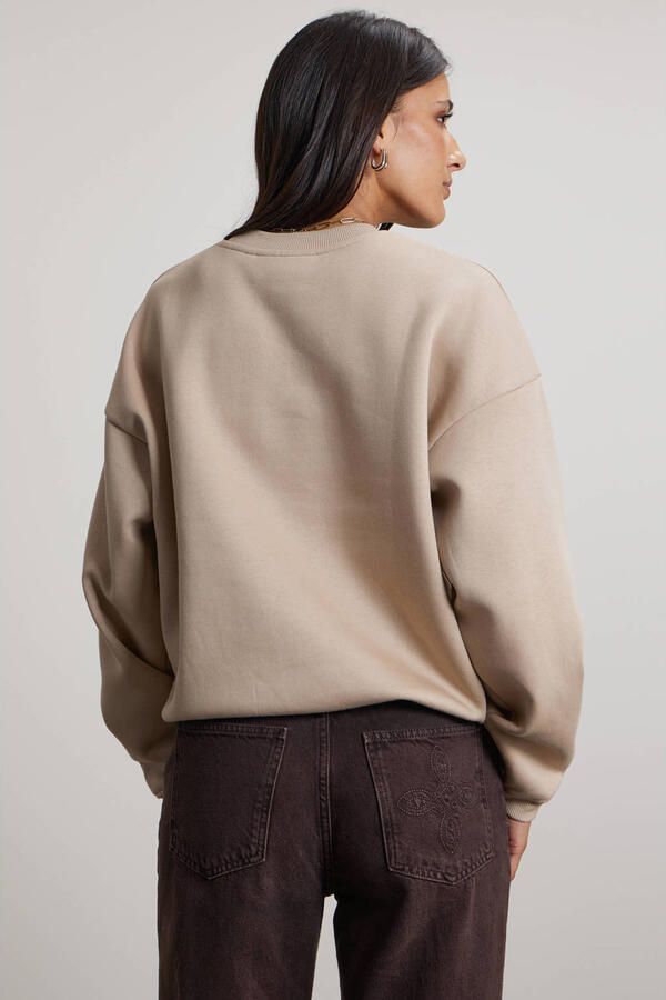Pink Noir sweater met print beige - Foto 3