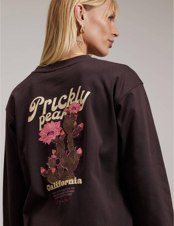 Pink Noir T-shirt met backprint bruin - Foto 2