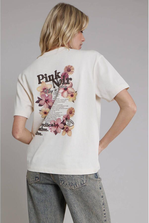Pink Noir T-shirt met backprint ecru - Foto 2