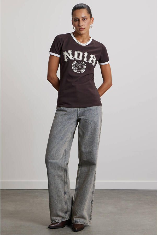 Pink Noir T-shirt met print bruin - Foto 2