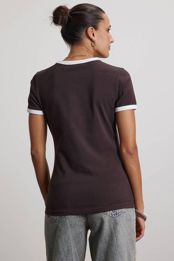 Pink Noir T-shirt met print bruin - Foto 3
