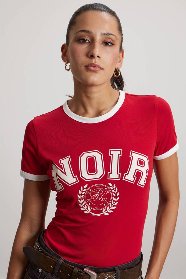 Pink Noir T-shirt met print rood