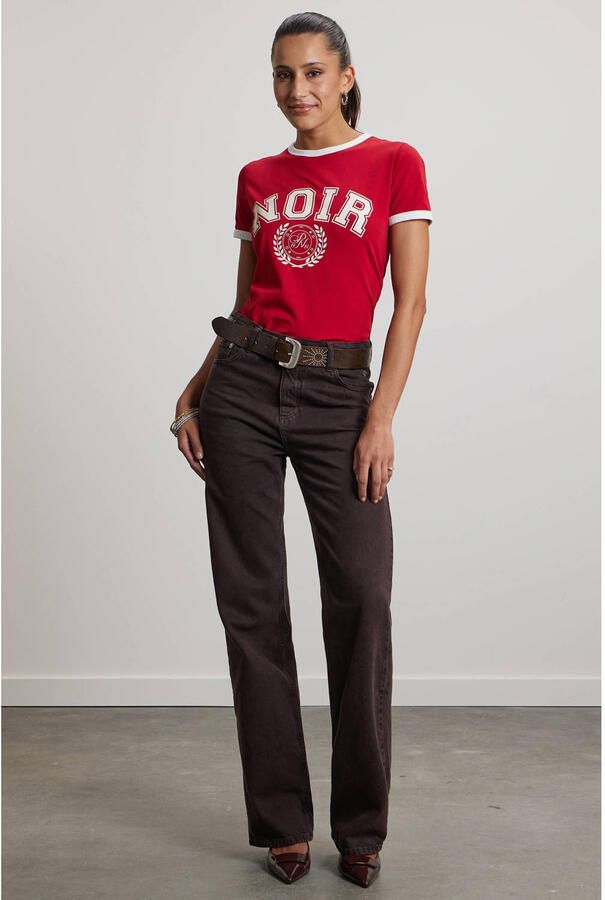 Pink Noir T-shirt met print rood - Foto 2