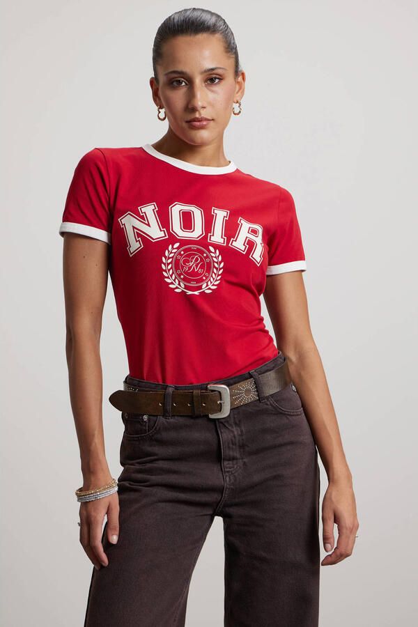 Pink Noir T-shirt met print rood - Foto 3