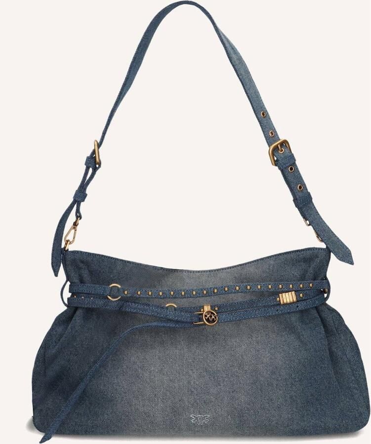 Pinko Schoudertassen Belt Bag Big Denim Blauw