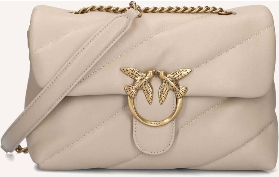 Pinko Gewatteerde Crossbody Tas Nude Neutrals Beige Dames