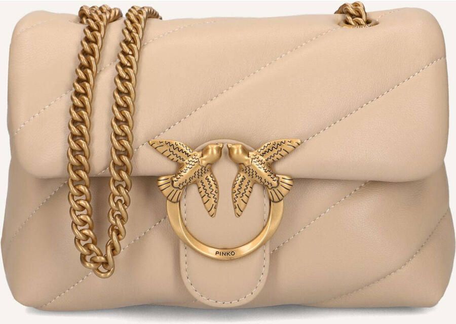 Pinko Hobo bags Quilted Beige Bag With Gold-Tone Embellishment And in beige